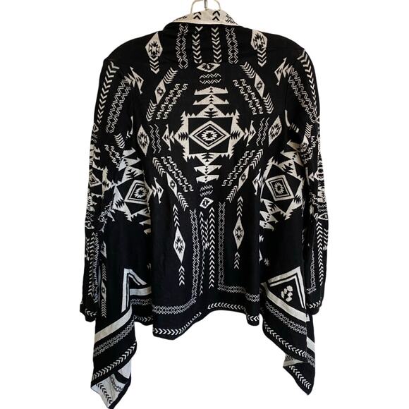 H&M Divided Southwestern Print‎ Open Waterfall Cardigan Reversible Sweater XS - Picture 2 of 14